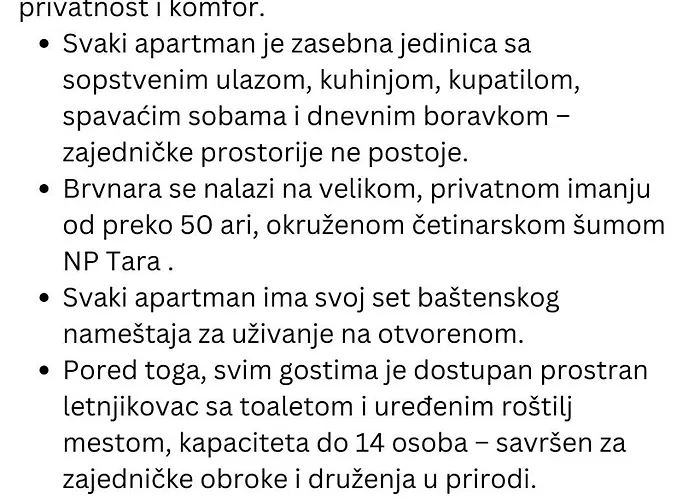 Brvnara Miris Bora ゲストハウス 3*